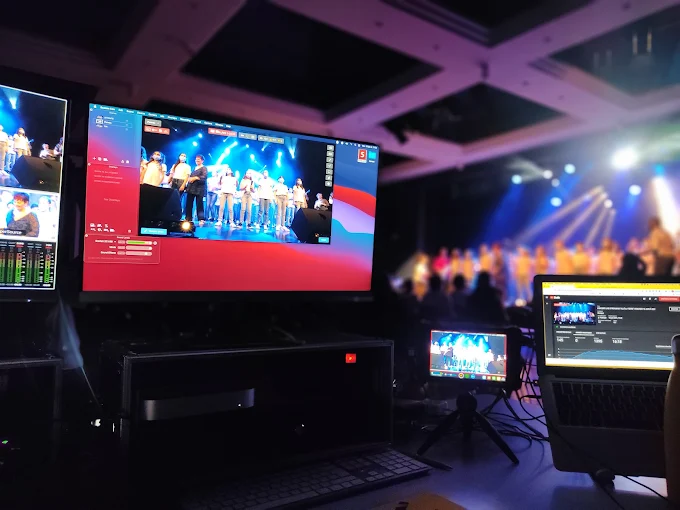 L'équipe d'UNIK Production en réalisation de live